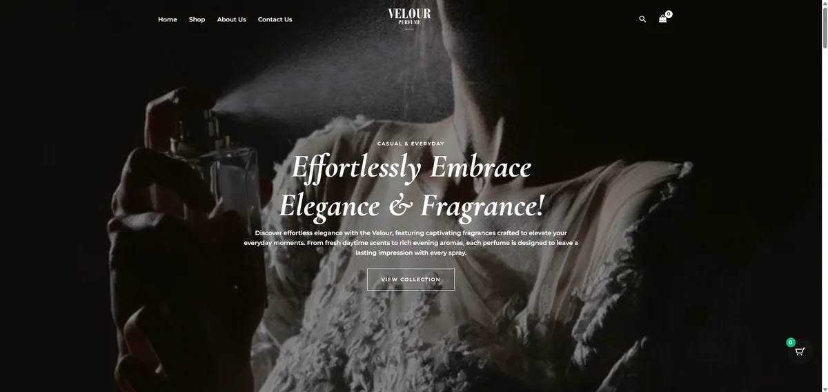 Velour Perfume website created by SiteMath