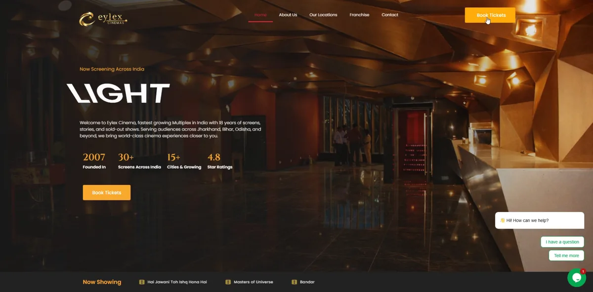 Eylex Cinemas website